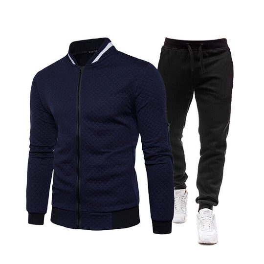 Herren modische Trainingsjacke mit Stehkragen und Sporthose R&B