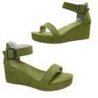 Damen Keil-Sandalen mit verstellbarem Riemen und rutschfester Sohle R&B