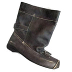 Damen modische Stiefeletten mit einzigartigem Schnitt und praktischem Riemen