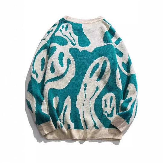Damen Lässiger Pullover mit modernem Print und lockerer Passform R&B