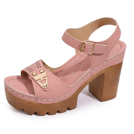 Damen Plateau-Sandalen mit modischem Riemendesign und komfortablem Fußbett R&B