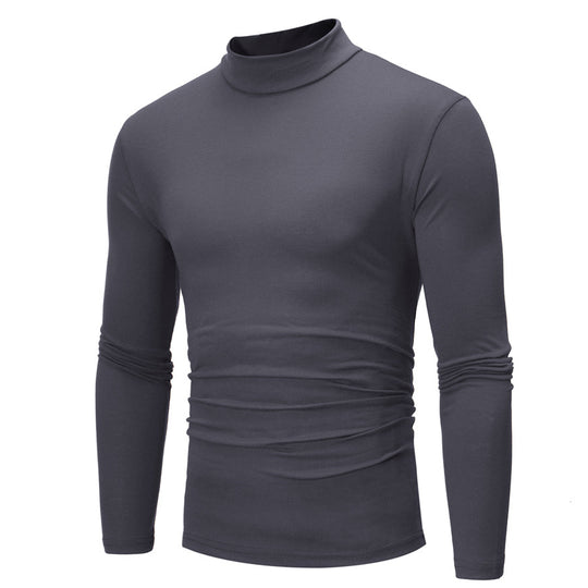 Rollkragen Langarmshirt Herren aus Baumwolle