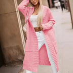 Damen Langstrickjacke mit tiefen Taschen und offenem Schnitt R&B