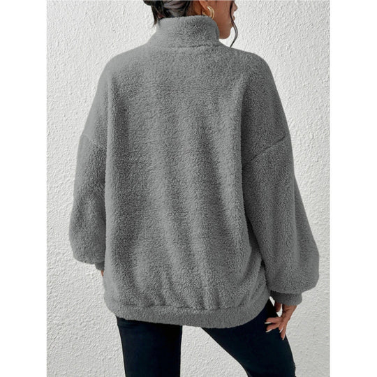 Damen Fleece-Pullover mit hohem Kragen R&B