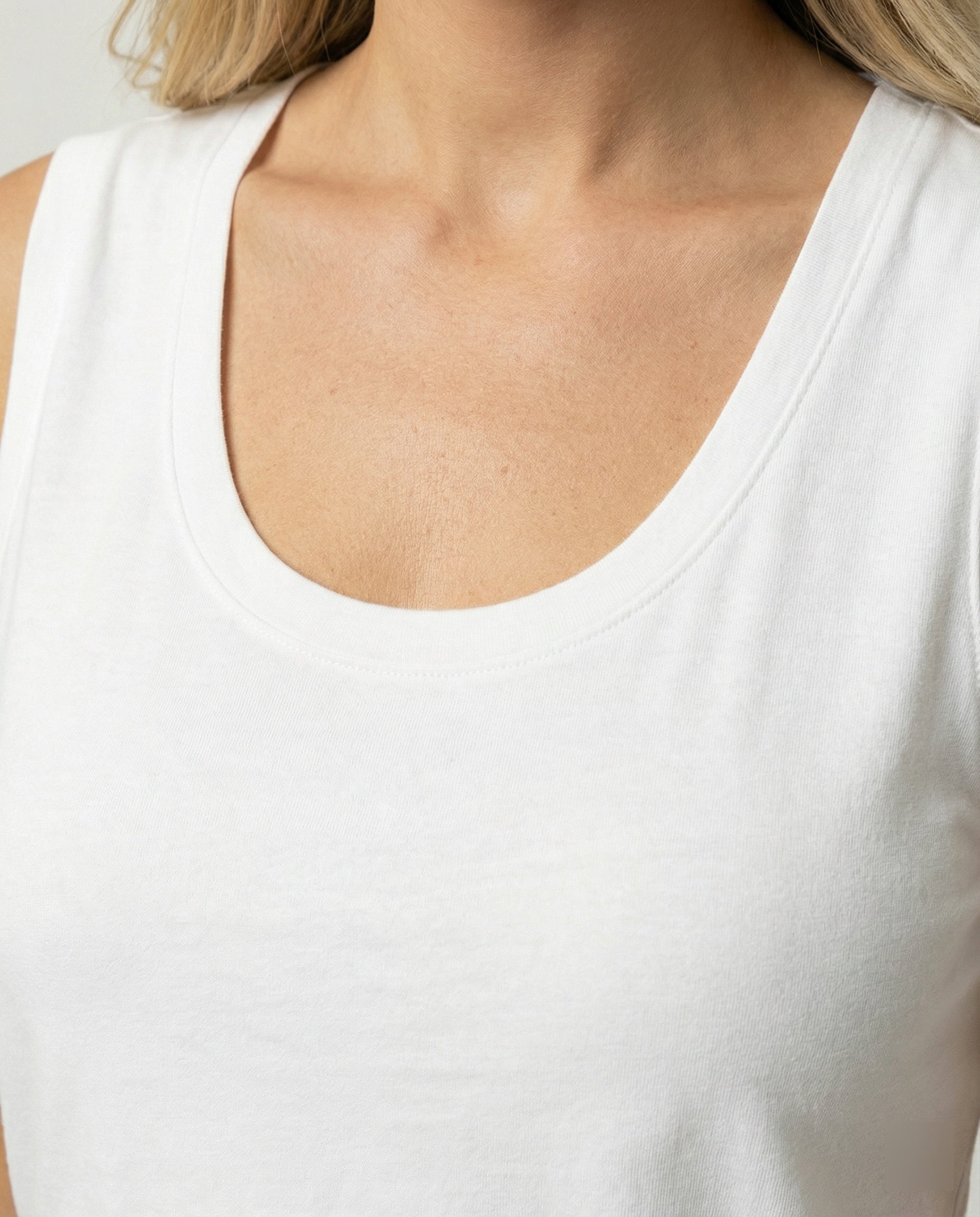 Elegantes Damen Tank Top Baumwolle Rundhals Sommer Basic Weste