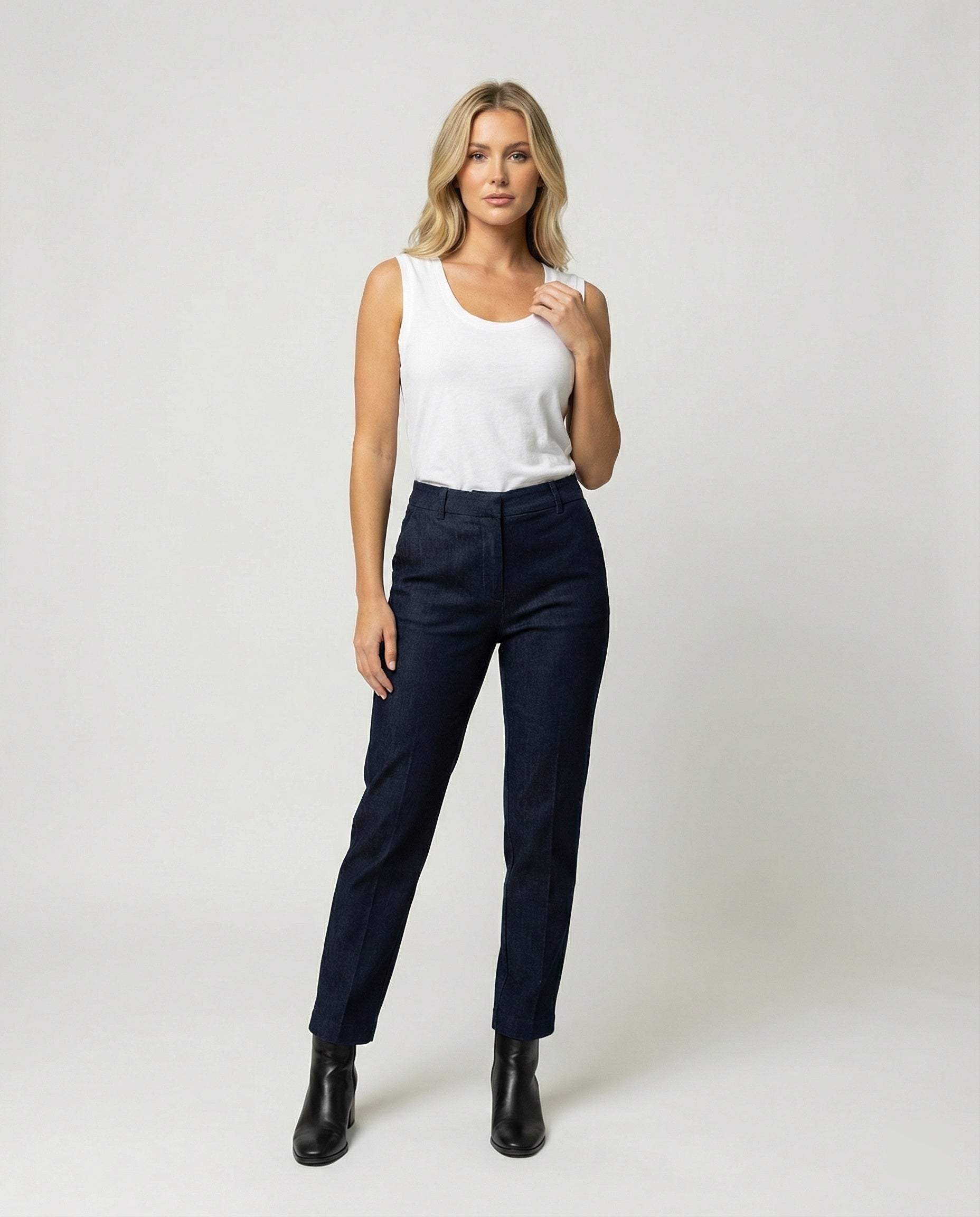 Elegantes Damen Tank Top Baumwolle Rundhals Sommer Basic Weste