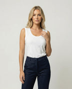 Elegantes Damen Tank Top Baumwolle Rundhals Sommer Basic Weste