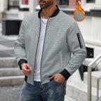 Herren lässige Bomberjacke mit innovativen Stoffstrukturen und praktischem Reißverschluss R&B