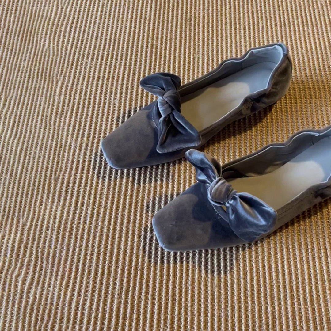 Damen Ballerina-Schuhe mit sanften Rüschen und eleganter Schleifenverzierung R&B