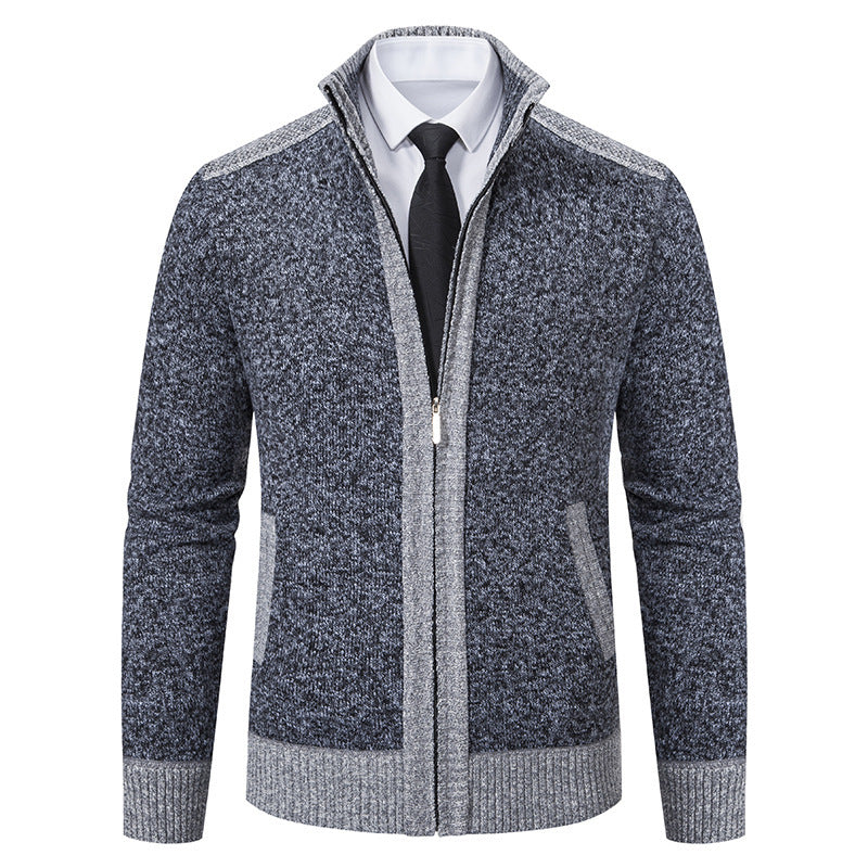 Herren Strickjacke mit hohem Kragen R&B