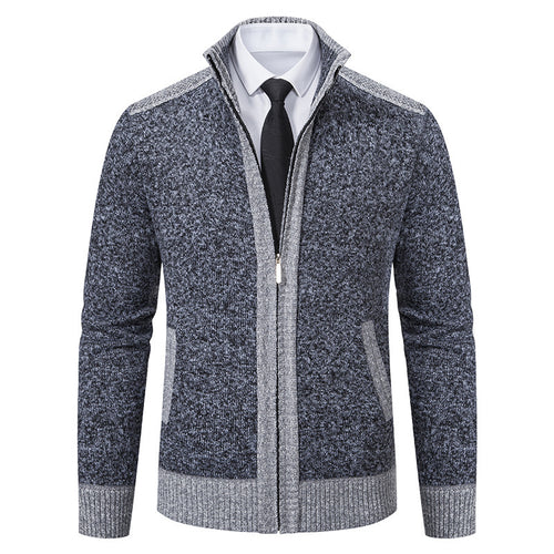 Herren Strickjacke mit hohem Kragen R&B