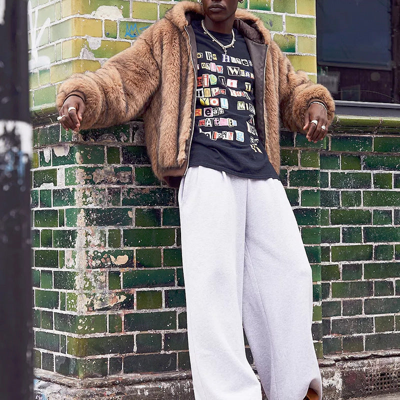 Damen modische Kunstpelzjacke mit praktischer Kapuze