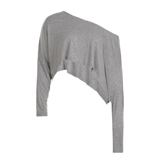 Damen lässiges One-Shoulder-Oberteil mit asymmetrischem Schnitt und weitem Design R&B