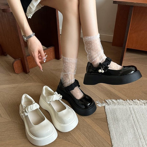 Damen modische Plateausneaker mit eleganter Schleifen-Applikation R&B