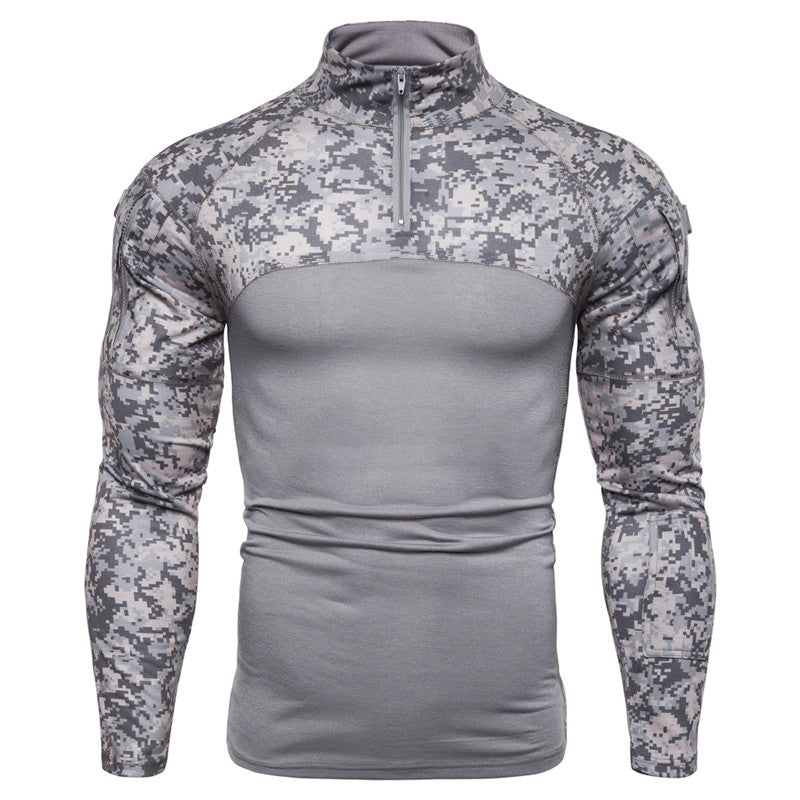 Herren Funktionspullover mit Teilreißverschluss und modernem Camouflage-Design R&B