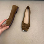 Damen Ballerinas mit eleganter Drapierung und glänzender Schuhspitze R&B