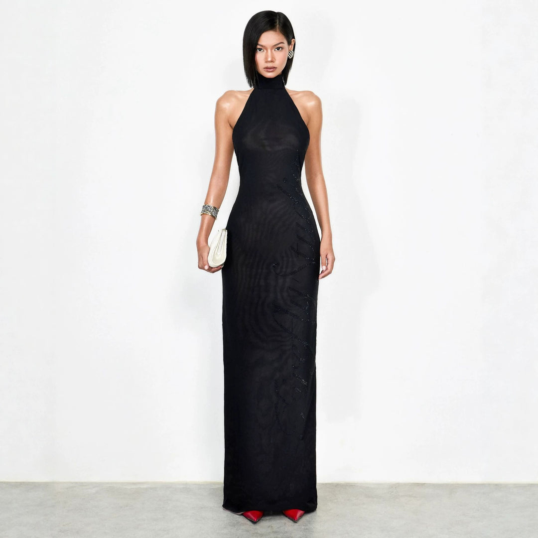 Damen Elegantes Bodenkonturen-Kleid mit schimmernden Akzenten R&B