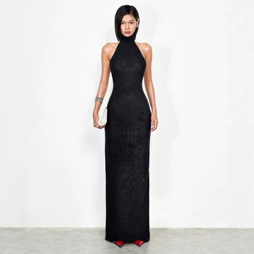 Damen Elegantes Bodenkonturen-Kleid mit schimmernden Akzenten R&B