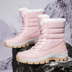 Damen Winterfestige gefütterte Stiefel mit rutschfester Sohle und hohem Schaft R&B