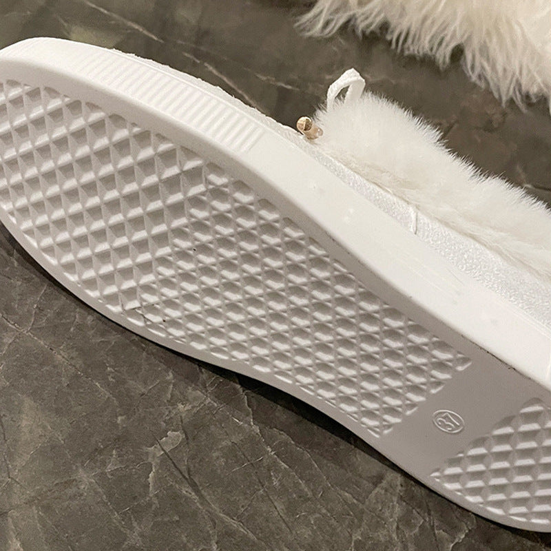 Damen Sneakers mit kuscheligem Fellkragen R&B
