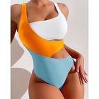Damen Hochtaillierter Badeanzug mit modischen Cut-Outs R&B
