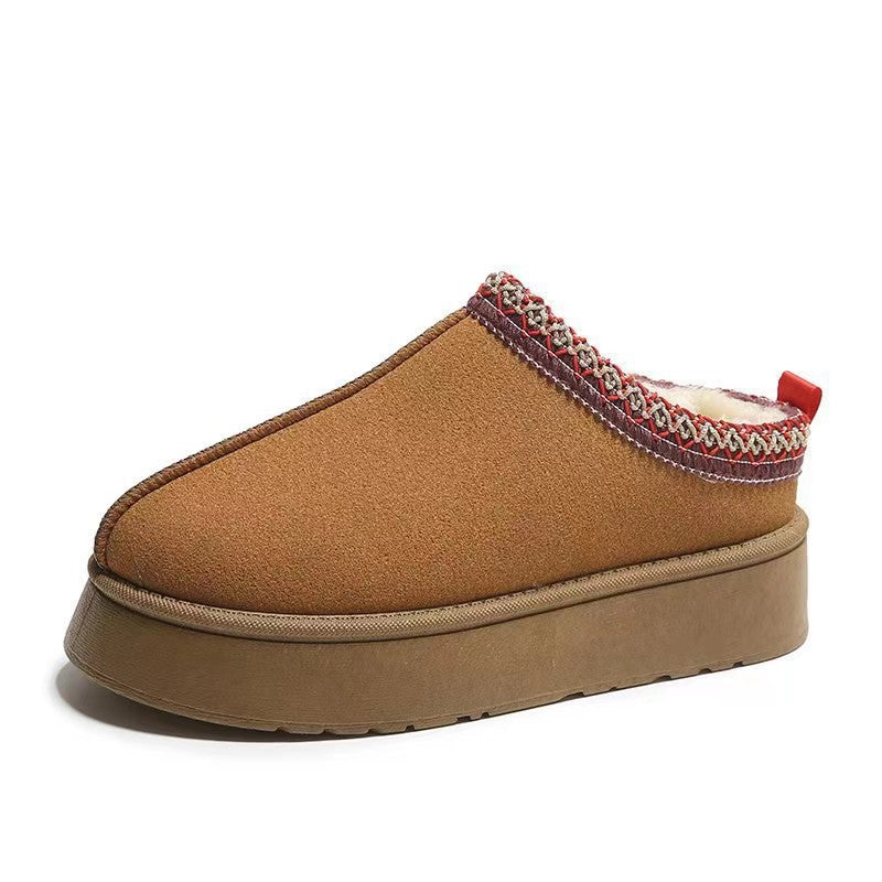 Damen Hausschuhe mit komfortabler Sohle und dekorativem Strickrand R&B