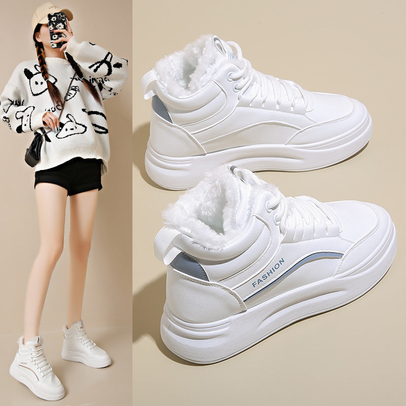 Damen High-Top Sneakers mit warm gefüttertem Kragen und rutschfester Sohle R&B