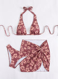 Damen Triangel-Bikini-Set mit modischem Wickelrock R&B