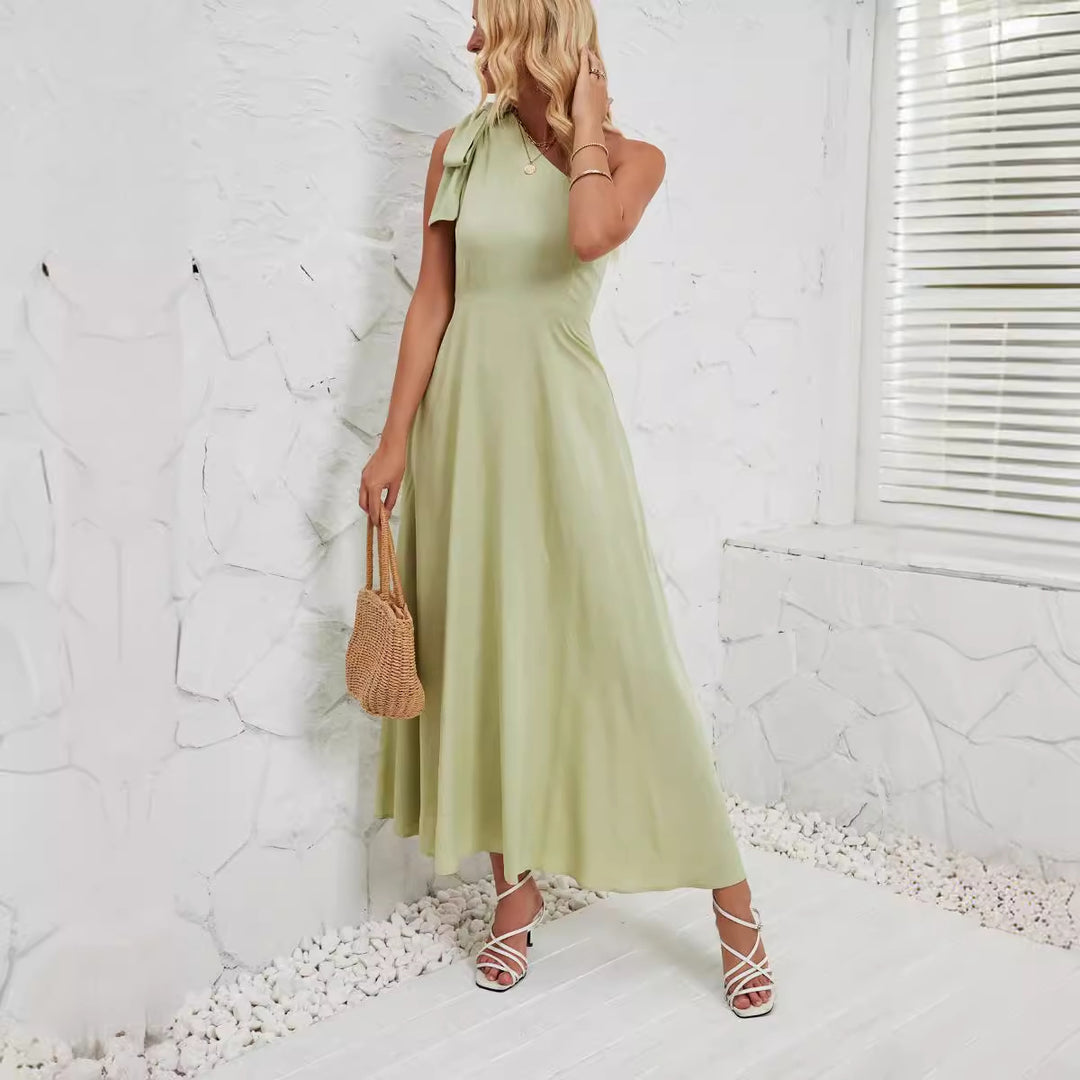 Damen Maxikleid mit asymmetrischem Design und Trägerdetail R&B