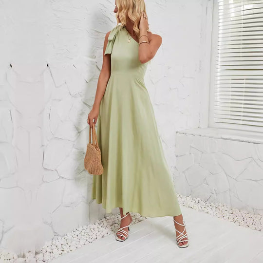 Damen Maxikleid mit asymmetrischem Design und Trägerdetail R&B