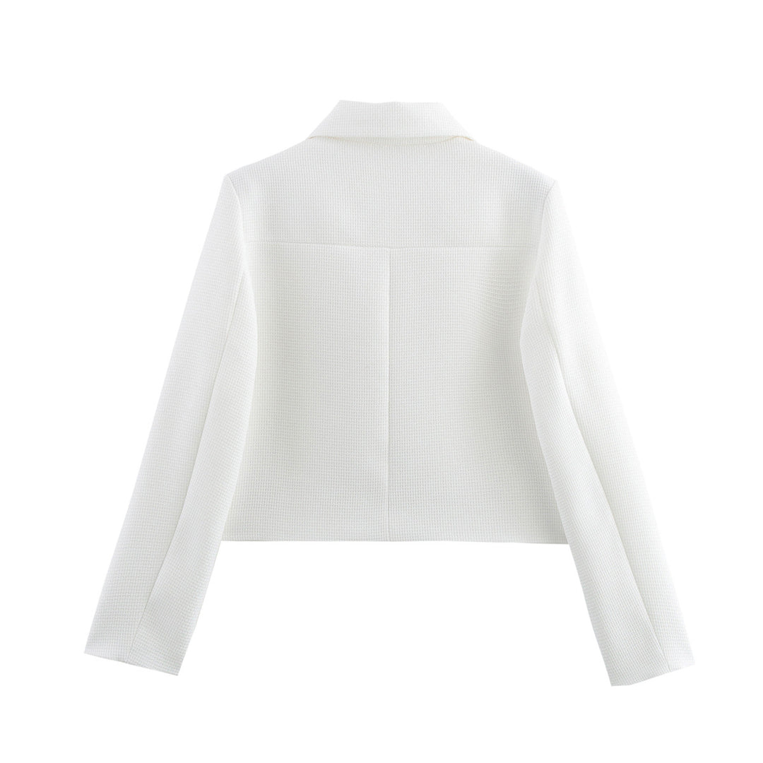 Damen elegante kurz geschnittene Jacke mit dekorativen Knopfdetails R&B