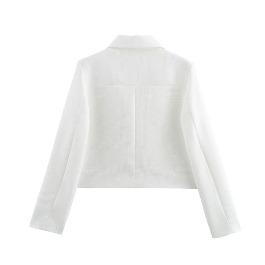 Damen elegante kurz geschnittene Jacke mit dekorativen Knopfdetails R&B
