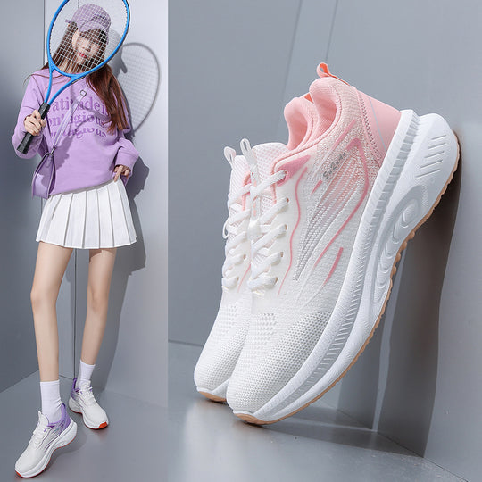 Damen Atmungsaktive Freizeitsneaker mit stoßdämpfender Sohle und elastischer Schnürung R&B