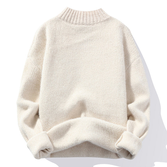 Damen Hochwertiger Rippstrickpullover mit hohem Kragen und lässigem Schnitt R&B