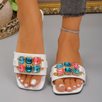 Damen Glamouröse Riemchen-Sandalen mit dekorativen Strasssteinen R&B