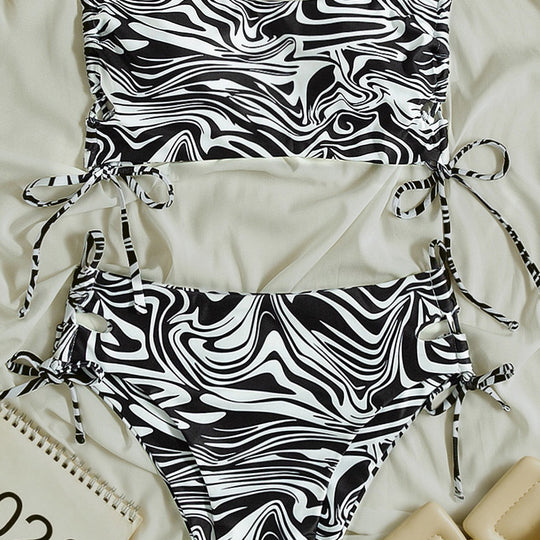 Damen Bandeau-Bikini-Set mit Stilvollem Rüschendesign R&B