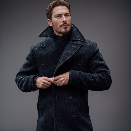 Herren eleganter und stilsicherer Peacoat mit doppelter Knopfreihe R&B
