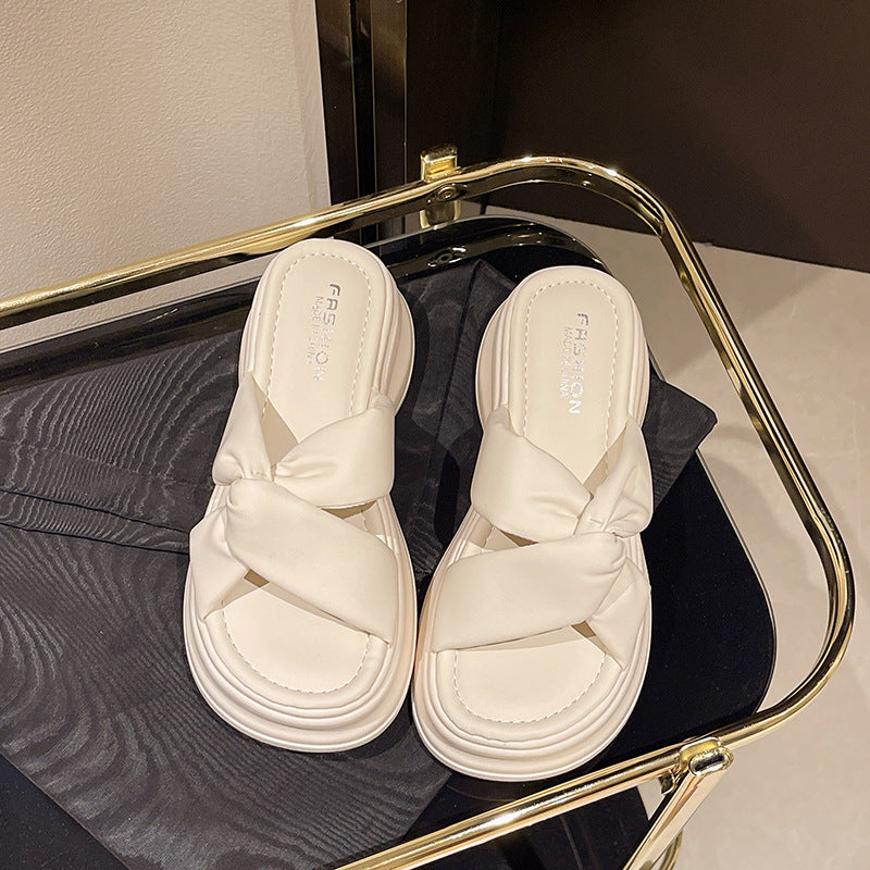 Damen modische Slipper mit elegantem Knoten-Design und bequemer Sohle R&B