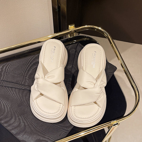Damen modische Slipper mit elegantem Knoten-Design und bequemer Sohle R&B
