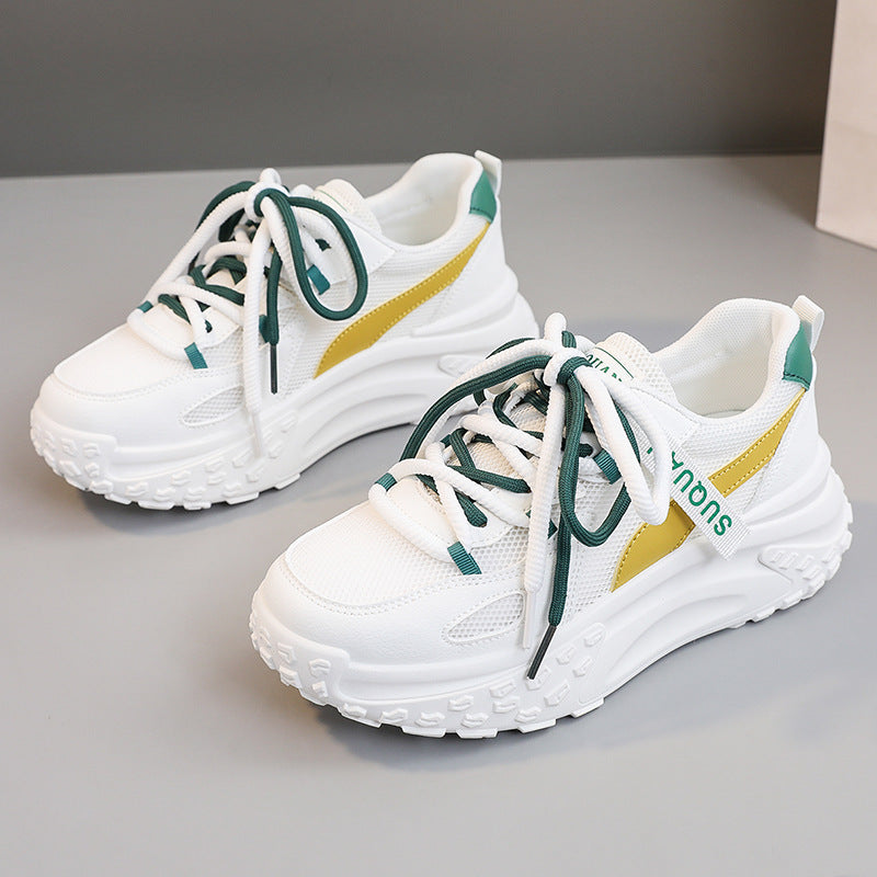 Damen trendige Chunky Sneakers mit atmungsaktiven Mesh-Einsätzen und komfortabler Dämpfung R&B