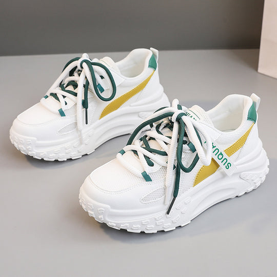Damen trendige Chunky Sneakers mit atmungsaktiven Mesh-Einsätzen und komfortabler Dämpfung R&B