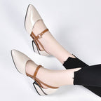 Damen Elegante Ballerinas mit modischer Schnallenverzierung R&B