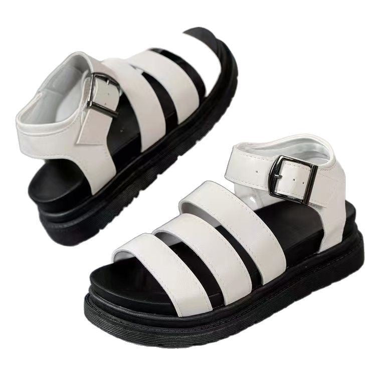 Damen Sportliche Plateau-Sandalen mit verstellbarem Riemendesign R&B