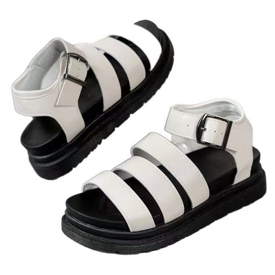 Damen Sportliche Plateau-Sandalen mit verstellbarem Riemendesign R&B