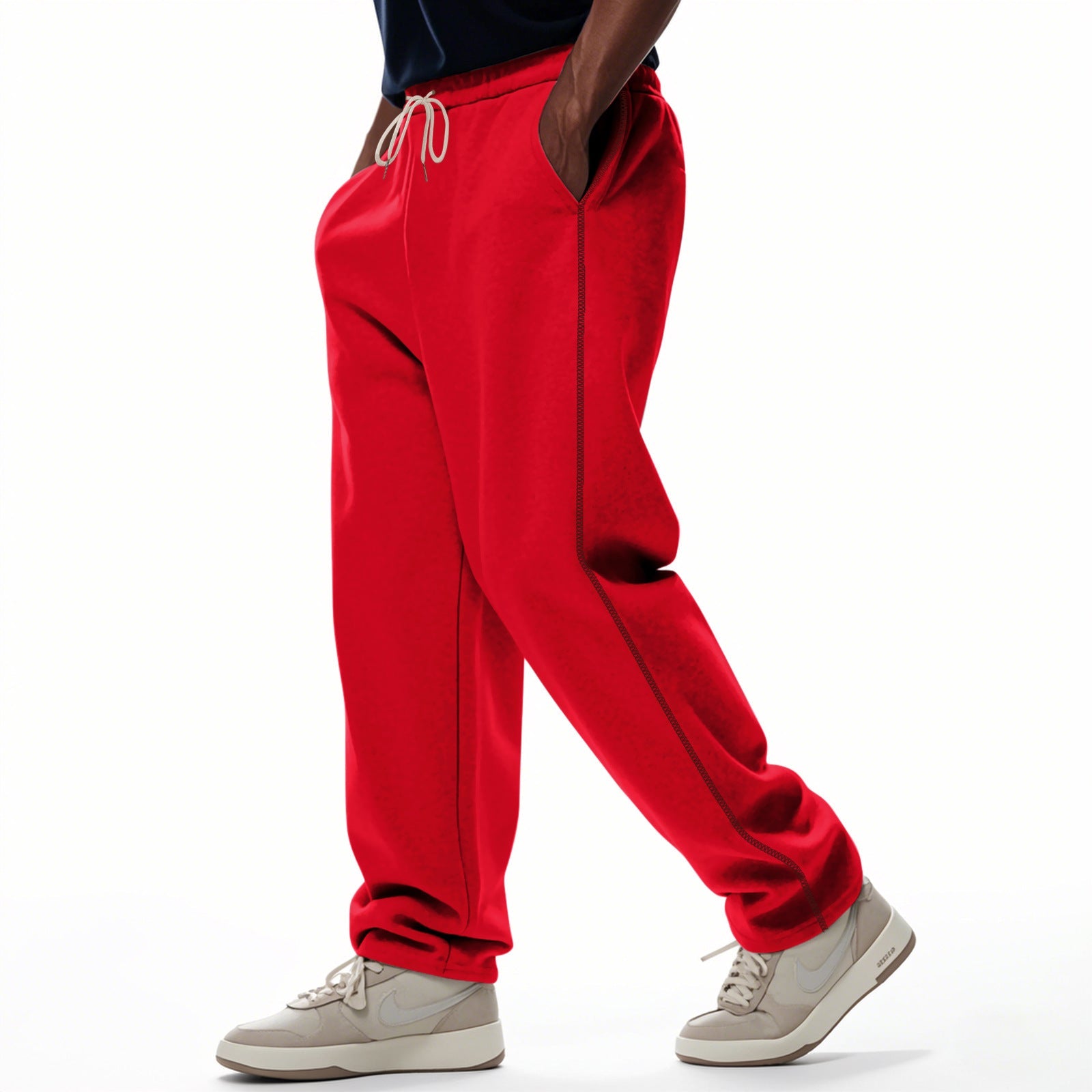 Herren bequeme Sweatpants mit kontrastierenden Nähten und praktischen Seitentaschen R&B
