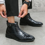 Damen elegante Schnürstiefeletten mit modischem Krokodilmuster R&B