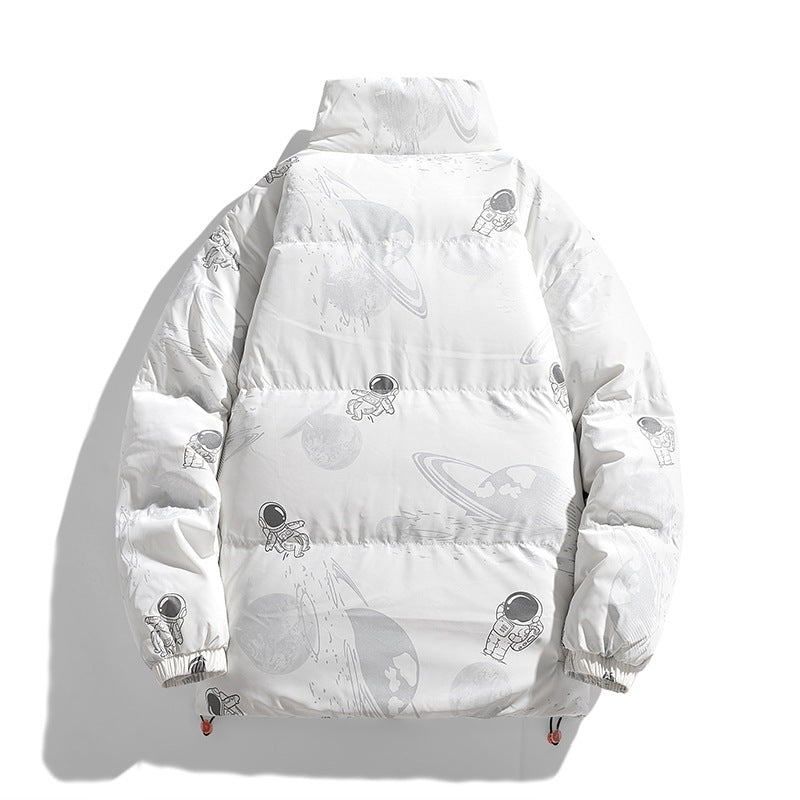 Damen futuristische Steppjacke mit astronautischen Mustern R&B