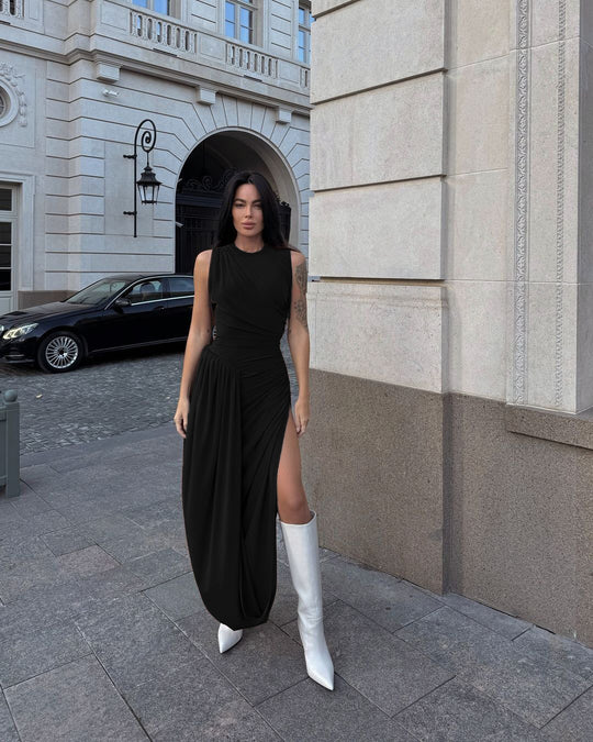 Damen Elegantes Maxikleid mit raffiniertem Wickeldesign R&B