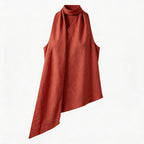 Damen asymmetrisches Wickeloberteil mit elegantem Schal R&B