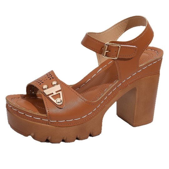 Damen Plateau-Sandalen mit modischem Riemendesign und komfortablem Fußbett R&B